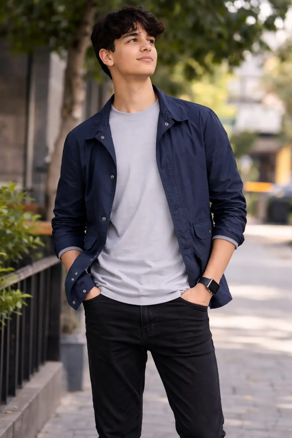 Aluminium Color Cotton Round Neck T-shirt - Image 2