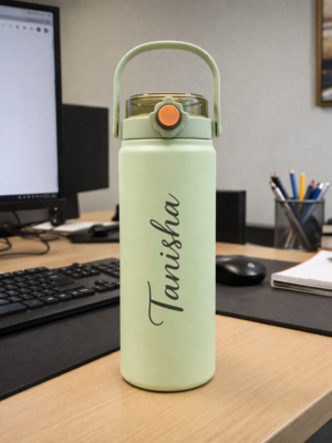 Big 1 lt Hot n Cold C Green Personalized Water Bottle