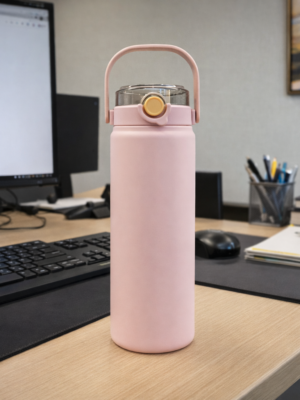 Big 1 lt Hot n Cold Pink Water bottle