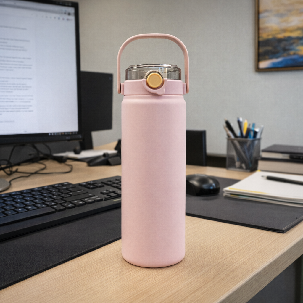 Big 1 lt Hot n Cold Pink Water bottle