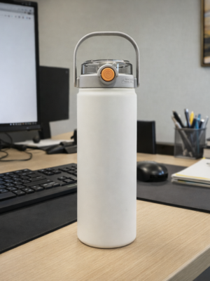 Big 1 lt Hot n Cold White Water Bottle