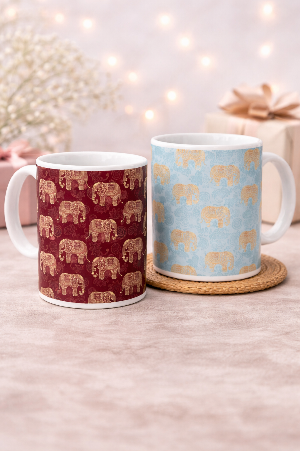 Elephant Design Set of Mugs