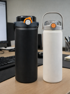 Personalized Combo set in Black & White, Hot n Cold water Bottles