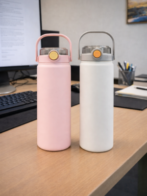 Combo Set of Hot n Cold White & Pink Water bottles