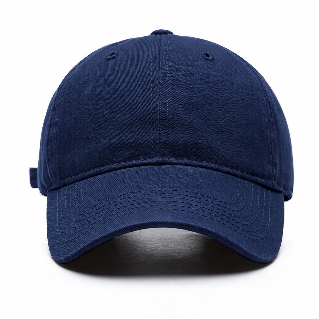 Premium Navy Blue Brushed Cotton 6 Panel Cap for Men and Women