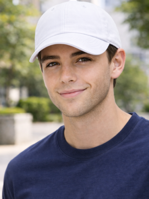 White Brushed Cotton Cap