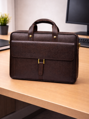 Faux Leather Tan Color Laptop bag