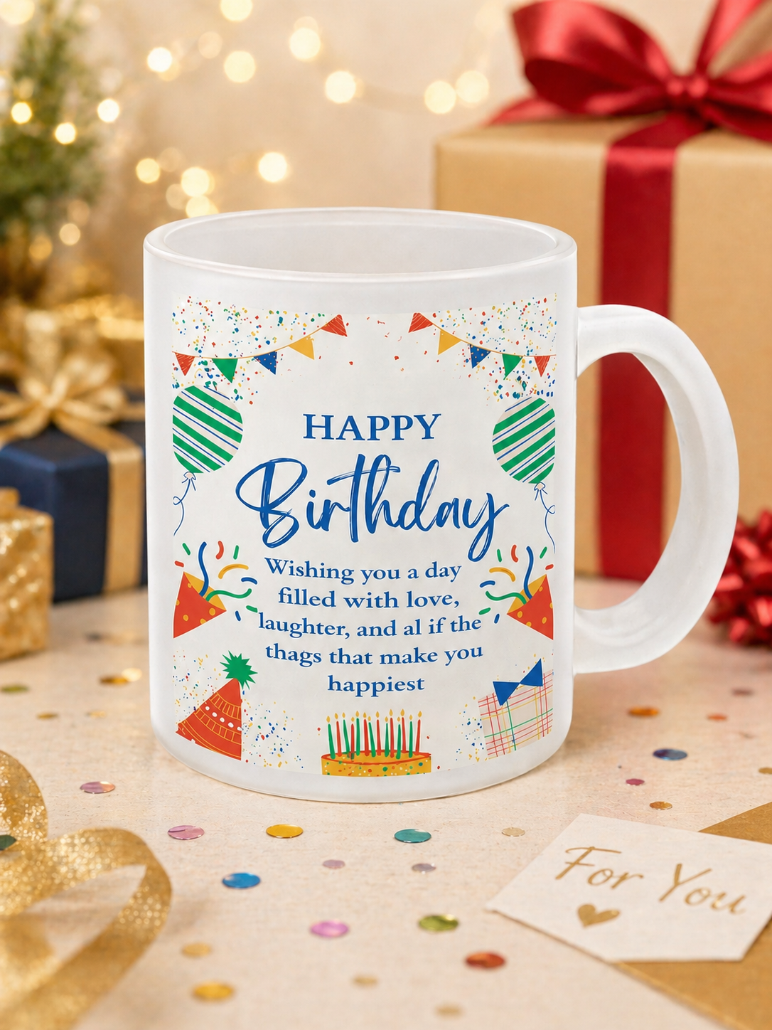 Personalized Frosted Glass Mug