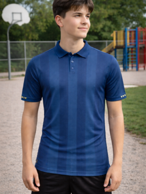 Full Sublimation Round Neck Polyester Dry Fit Blue Design T-Shirt, Can be Personalized By Name & Number