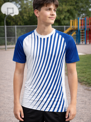 Sports Jersey in blue Haven design in 100% Polyester Dry Fit Fabric & it can be Personalized by Name & Number