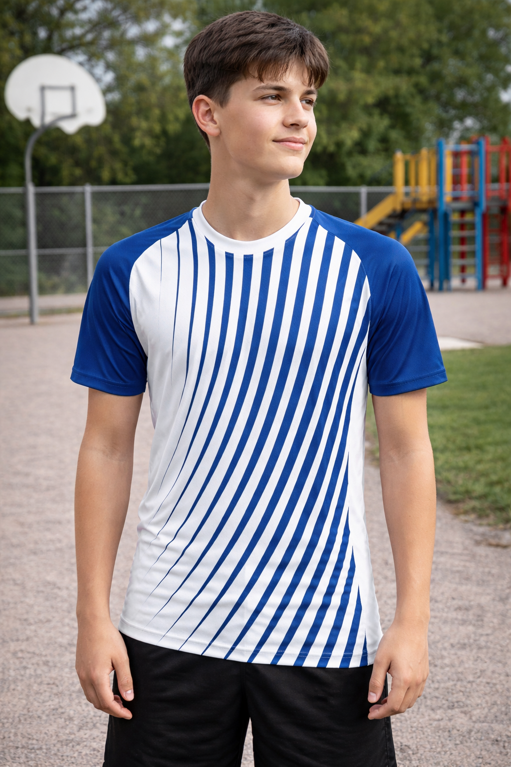 Sports Jersey in blue Haven design in 100% Polyester Dry Fit Fabric & it can be Personalized by Name & Number