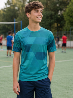 100% Polyester Dry Fit T-Shirt in Dark green Pattern Design & it can be Personalized By Name & Number
