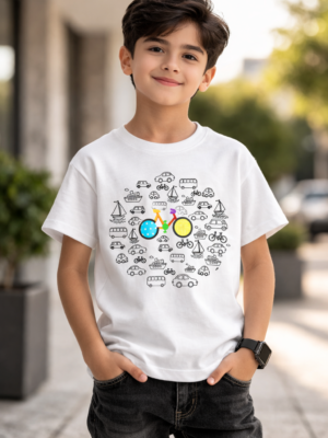 100 % Cotton T-Shirts for Kids in White Color