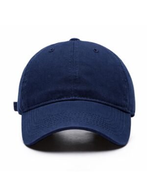 Premium Navy Blue Brushed Cotton 6 Panel Cap for Men and Women