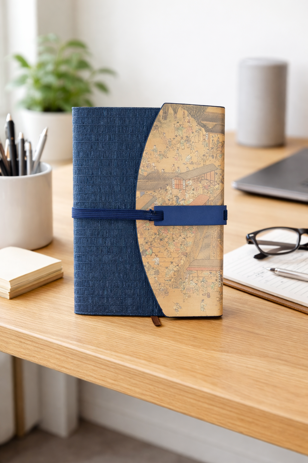 A5 Size Notebook in Navy Blue Jute Cover
