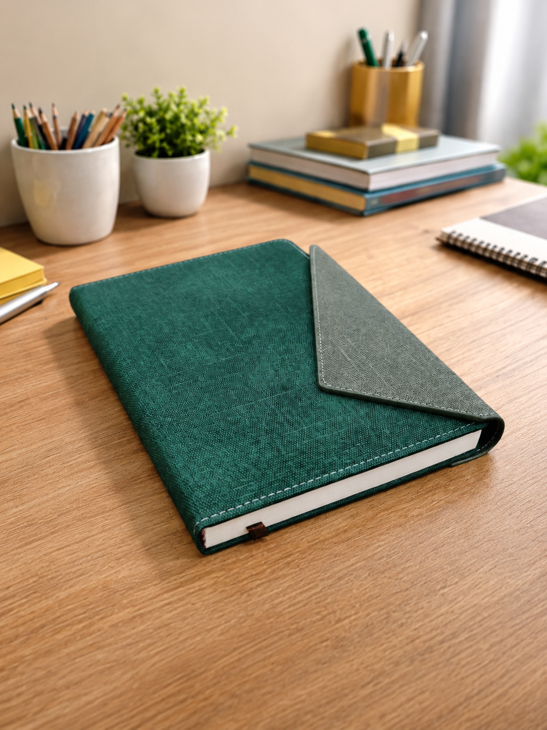 Designer A5 Size Notebook in Dark Green Color