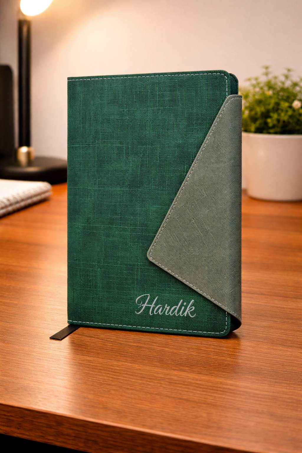 Designer A5 Size Notebook in Dark Green Color - Image 2