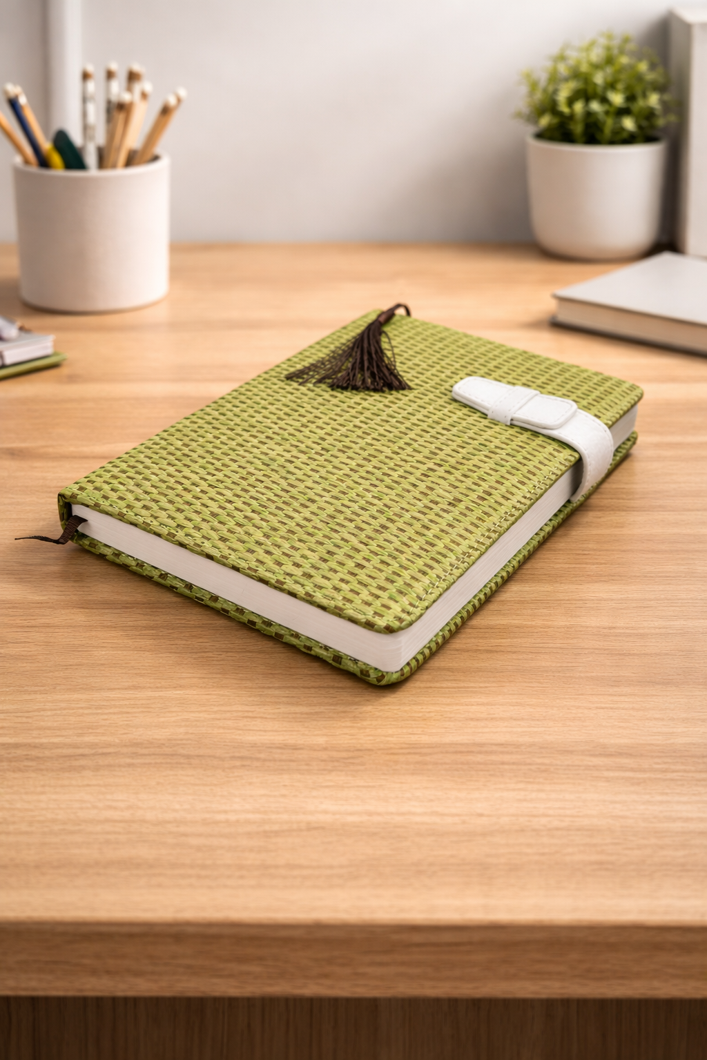 A5 Notebook With jute Cover In Green Color - Image 2