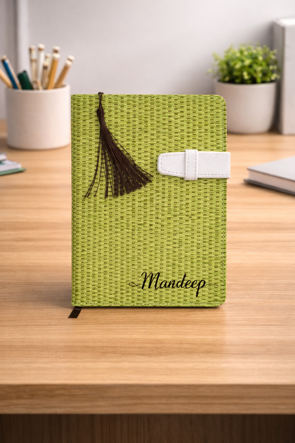 A5 Notebook With jute Cover In Green Color - Image 3