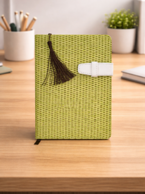 A5 Notebook With jute Cover In Green Color