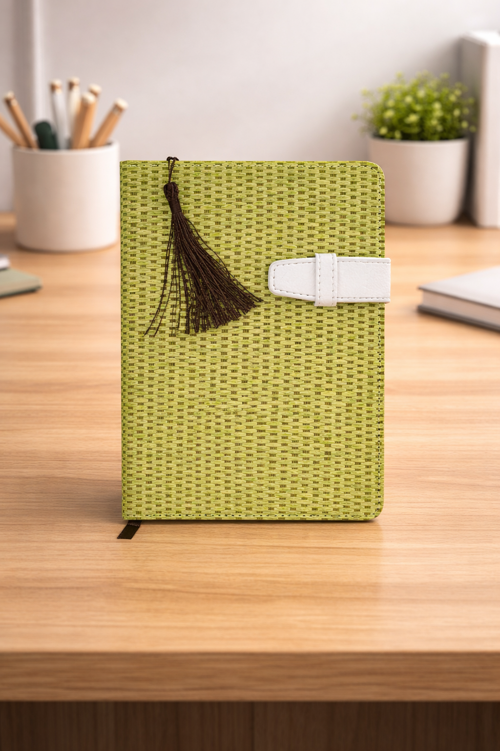 A5 Notebook With jute Cover In Green Color