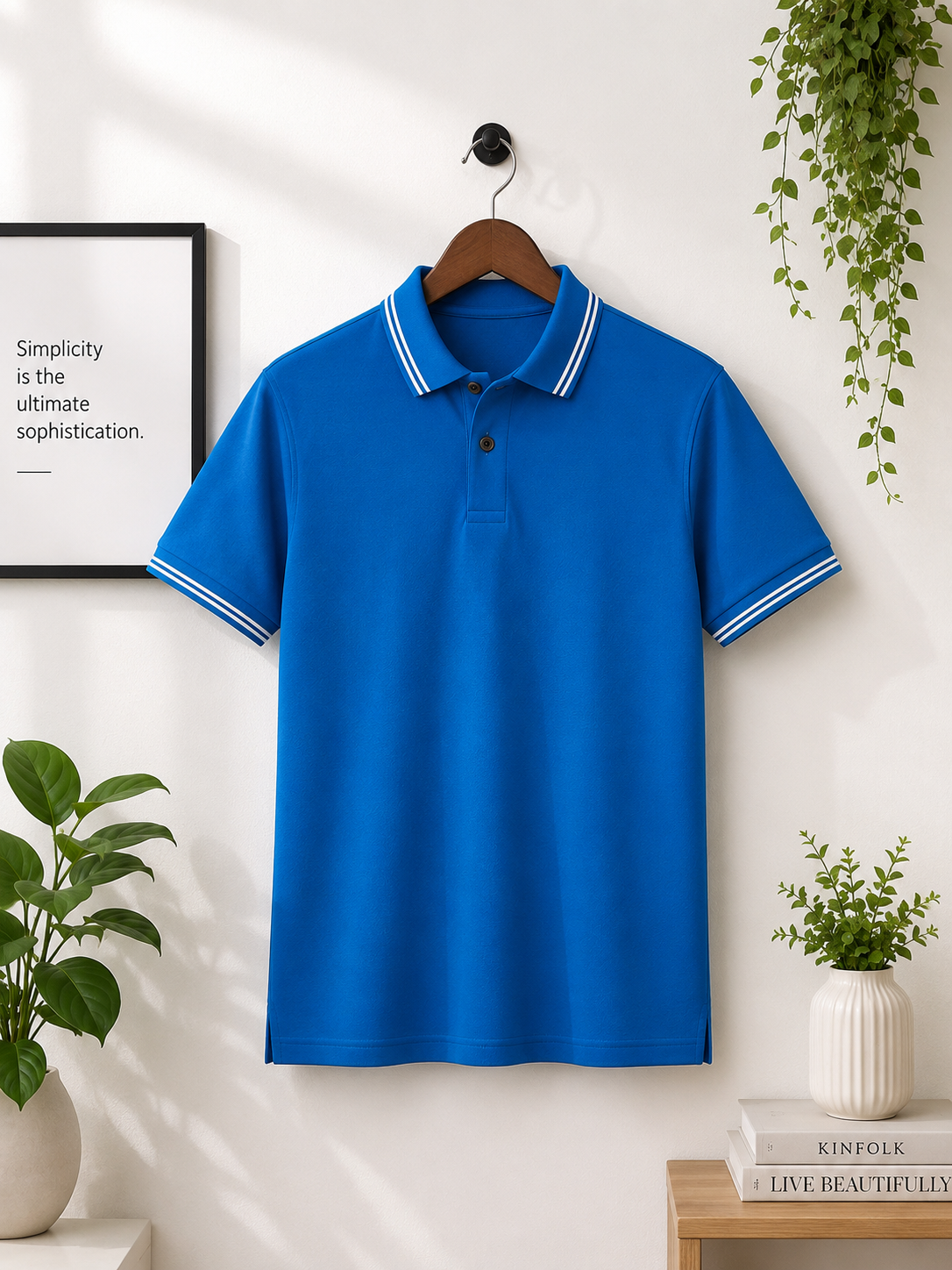 100% Cotton Royal Blue Polo T-Shirt with White Double Tipping | Premium Corporate Polo T-Shirt