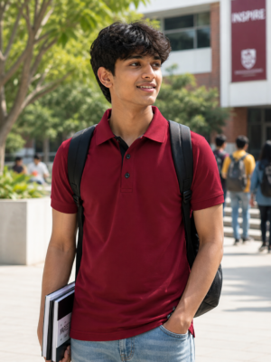 Premium Maroon SAP Matte Polyester Polo T-Shirt