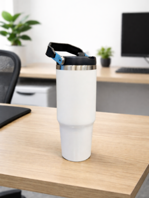 Personalized White Insulated Travel Tumbler 900 ml Stainless Steel Hot & Cold Vacuum Flask