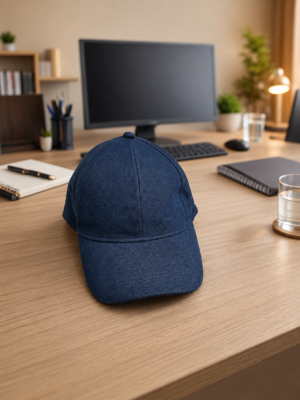 Premium Dark Blue Denim Cap for Men and Women
