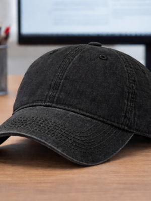 Premium Black Denim Cap for Men and Women