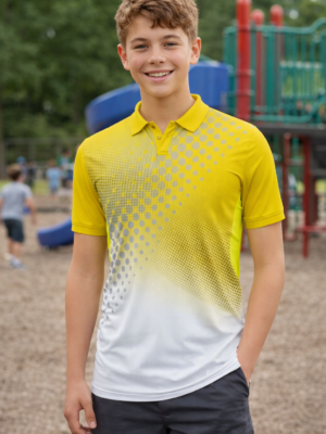 Personalized Yellow and White Dry Fit Polo T-Shirt with Name and Number