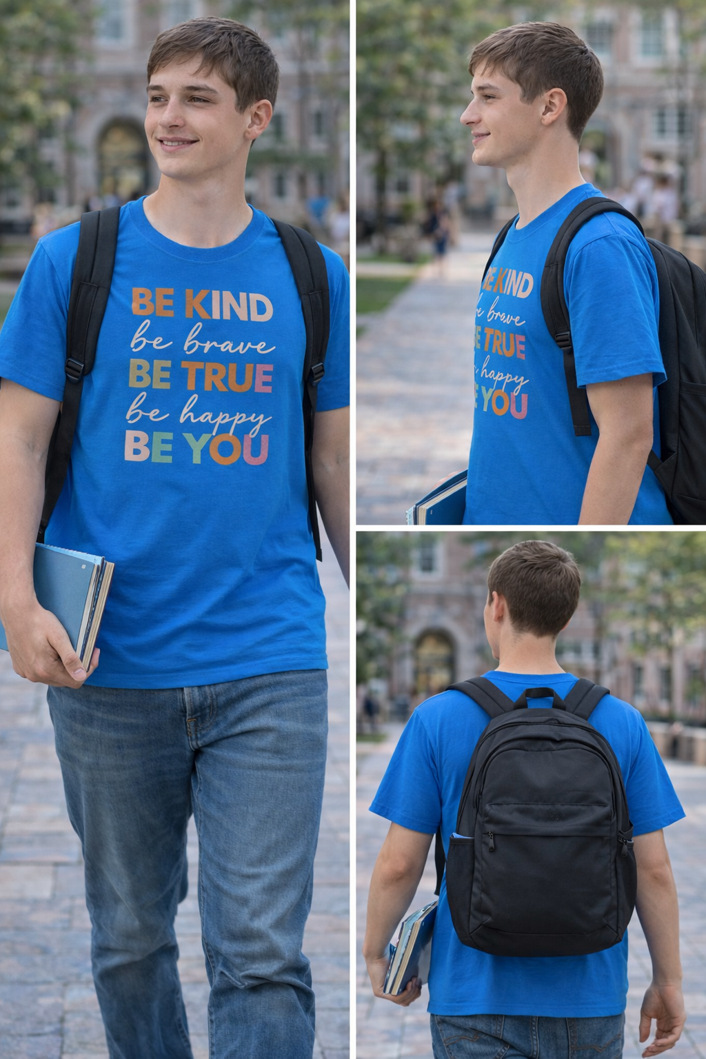 Premium Royal Blue Motivational Cotton Lycra Round Neck T-Shirt for Men | 200 GSM - Image 2