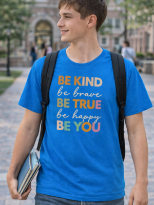 Premium royal blue motivational cotton lycra round neck t-shirt for men in 200 GSM fabric