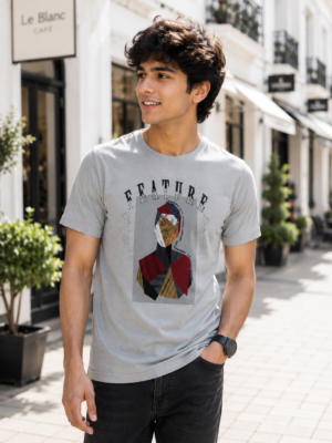 Cotton Printed Round Neck T-Shirt with Unique Graphic Design