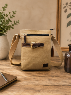 Classic Canvas Messenger Side Bag with Adjustable Strap