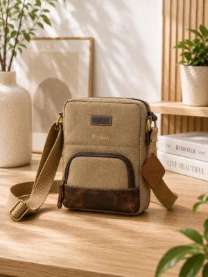 Classic Canvas Side Bag with Adjustable Crossbody Strap