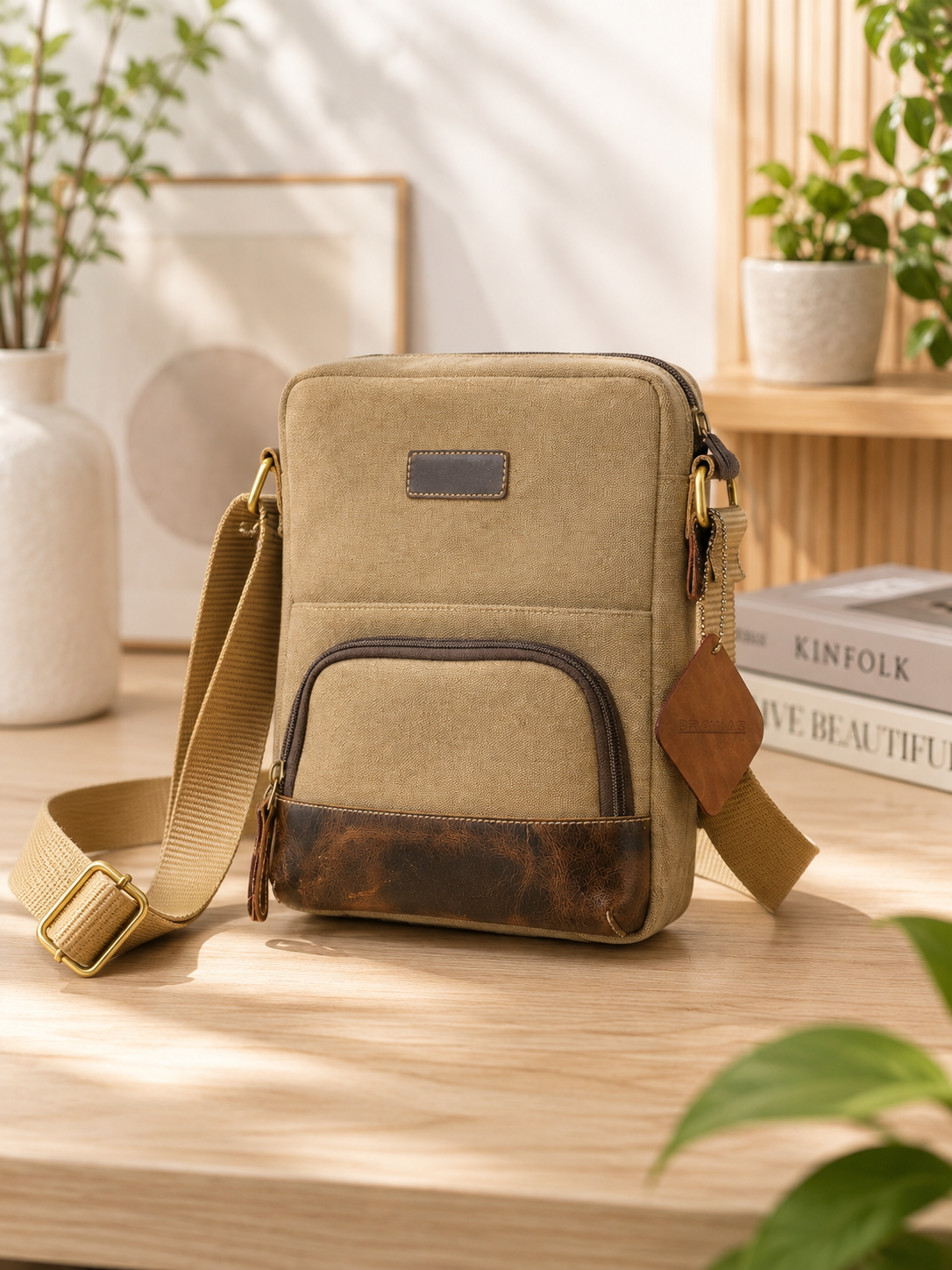 : Personalized Classic Canvas Side Bag with Name