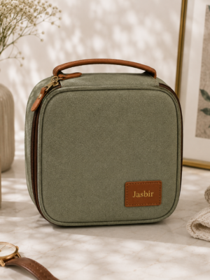 Personalized Canvas Travel Organizer Kit with Compartments